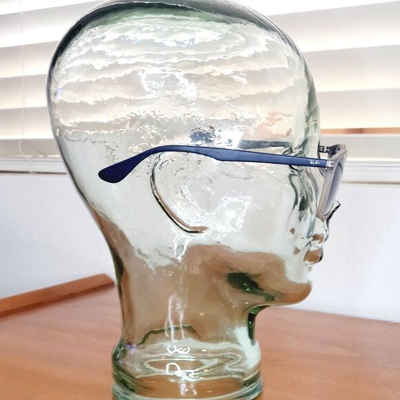 Ray Ban Mens Eyeglasses RB7045 5601 Blue Matte RUBBER Frames 57-18-150 Optical - Picture 8 of 11